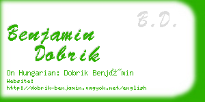 benjamin dobrik business card